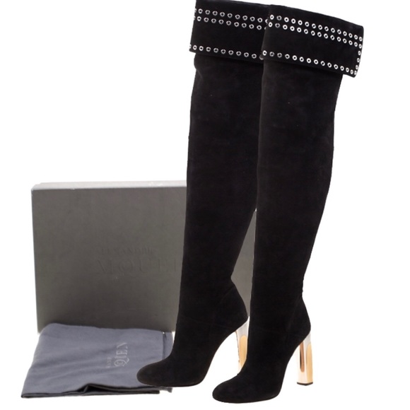 alexander mcqueen over the knee boots